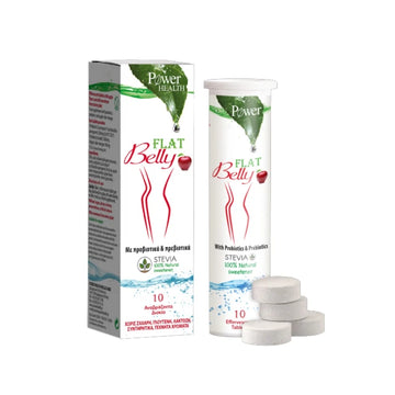 Power Flat Belly Stevia 10tabs (Συμπλήρωμα Διατροφής σε Αναβράζοντα Δισκία για Ανακούφιση από τον Τυμπανισμό)