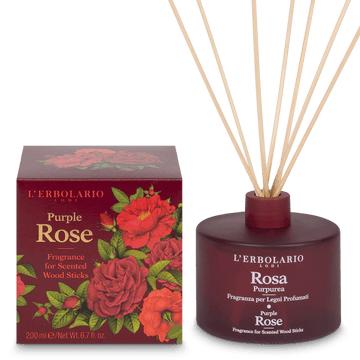 L; Erbolario Αρωματικό χώρου με ξύλινα στικ Rosa Purpurea 200ml