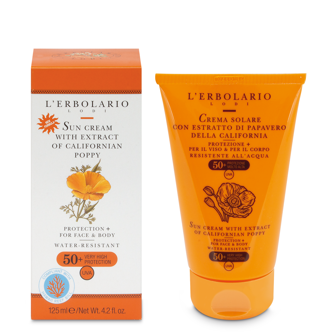 L'Erbolario Extract of Californian Poppy Sun Αντηλιακή Κρέμα Σώματος SPF50 125ml