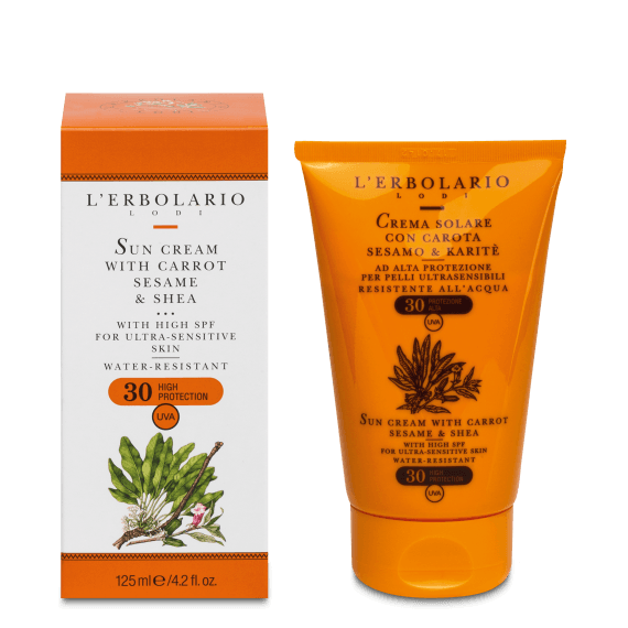 L'Erbolario Carrot Sun Sensitive Skin Αντηλιακή Κρέμα Σώματος SPF30 125ml