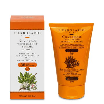 L'Erbolario Carrot Sun Sensitive Skin Αντηλιακή Κρέμα Σώματος SPF30 125ml