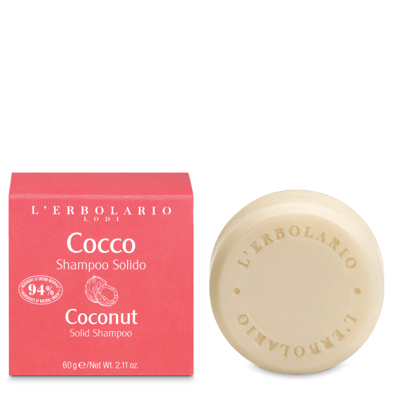 L' Erbolario Cocco Coconut Solid Φυτικό Σαμπουάν για Επανόρθωση 60gr