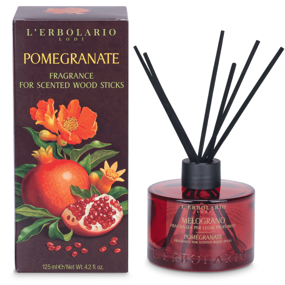 L' Erbolario Melograno-Pomegranate Fragrance For Scented Wood Sticks, 125ml